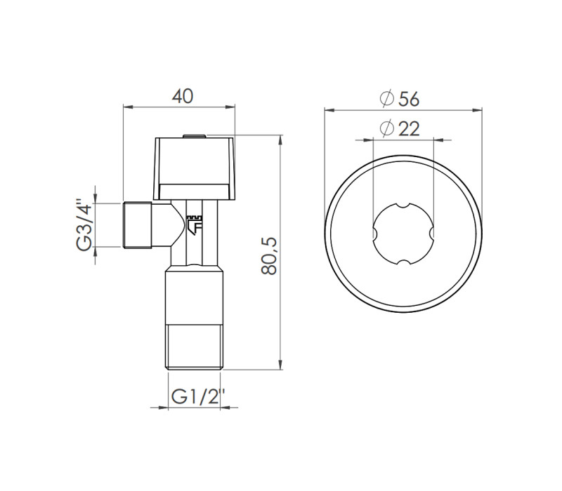 Кран приладовий кульовий SD Forte 1/2"х3/4" SF340W1520 SD00005496