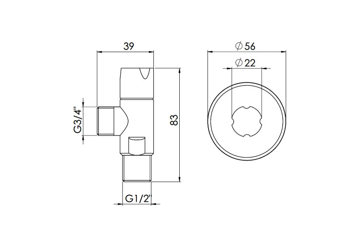 Кран приладовий SD Forte 1/2"х3/4" ручка "коло" SF342W1520 SD00005708