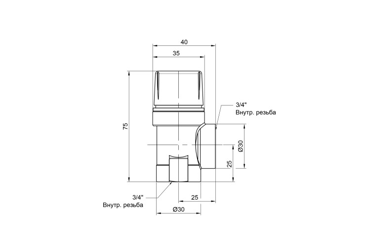 Предохранительный клапан Icma 3/4" ВР 3 бар №241 SD00007461 Предохранительный клапан Icma 3/4" ВР 3 бар №241 SD00007461