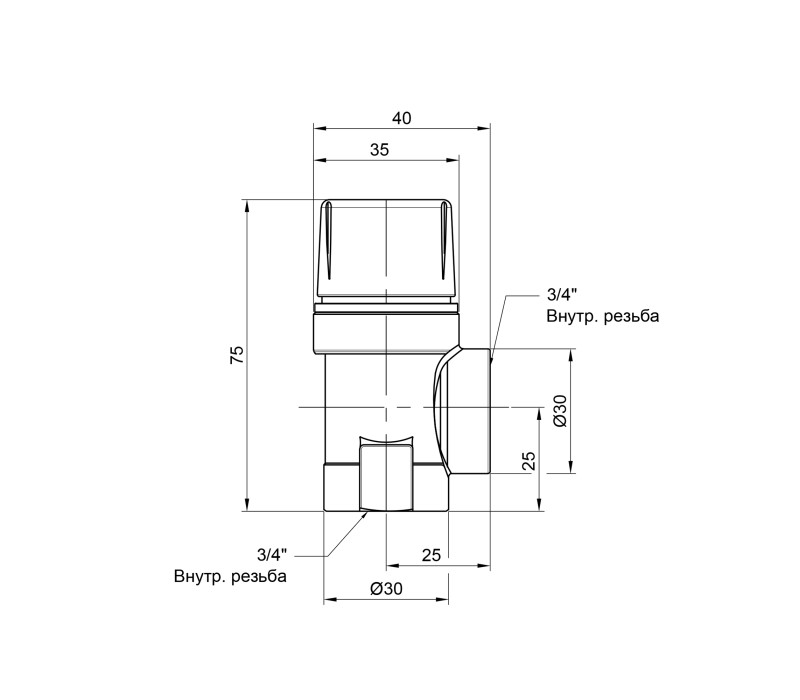 Предохранительный клапан Icma 3/4" ВР 3 бар №241 SD00007461