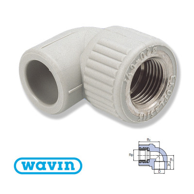 Колено Wavin 90° 20x1/2"В