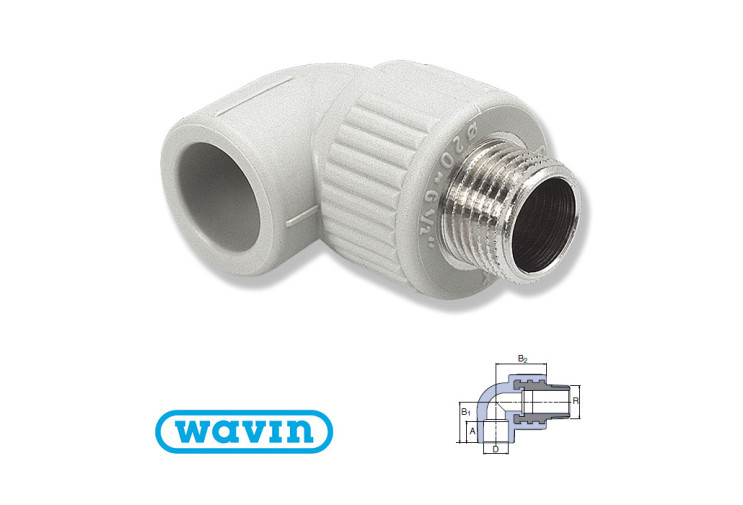 Колено Wavin 90° 25x3/4"Н SKOE02525X