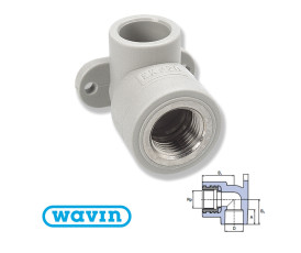Колено с креплением Wavin 25x1/2"В