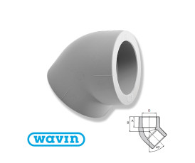 Коліно Wavin 40х45° Коліно Wavin 40х45°