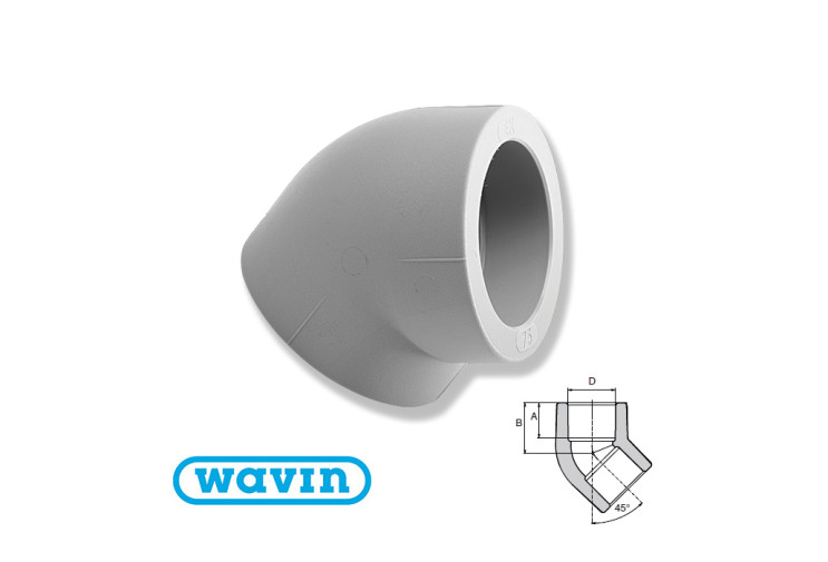 Колено Wavin 110х45° SKO11045RCT
