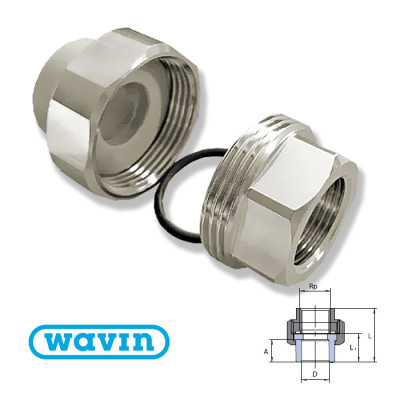 Переход с разборным внутренним соединением Wavin 20x1/2" Переход с разборным внутренним соединением Wavin 20x1/2"
