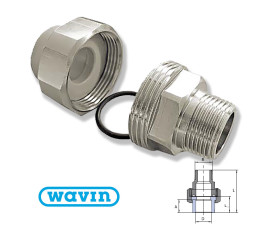 Перехід з розбірним з’єднанням зовнішнім Wavin 20x1/2"