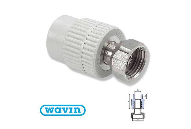 Муфта с металл. вставкой и НГ Wavin 20x1/2" SZM02020XX