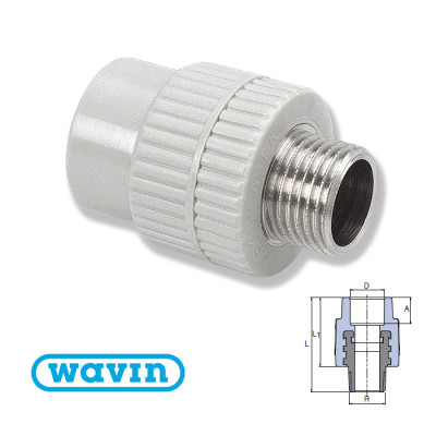 Переход МРН Wavin 20x1/2" Переход МРН Wavin 20x1/2"