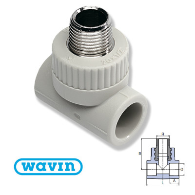Тройник РН Wavin 20x1/2" Тройник РН Wavin 20x1/2"