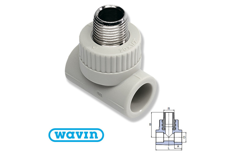Тройник РН Wavin 20x1/2" STKE02020X