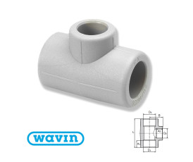 Трійник редукційний Wavin 40x20x40 Трійник редукційний Wavin 40x20x40
