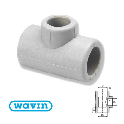 Тройник редукционный Wavin 25x20x25 Тройник редукционный Wavin 25x20x25