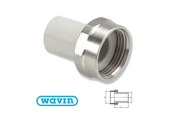 Пластмассовый штуцер Wavin 20x3/4" SHM02025XX